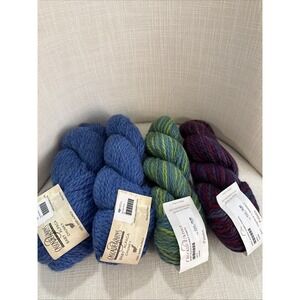 4 - Cascade Yarns 100% Baby Alpaca Chunky Yarn 2-Paints Green, Purple, Blue